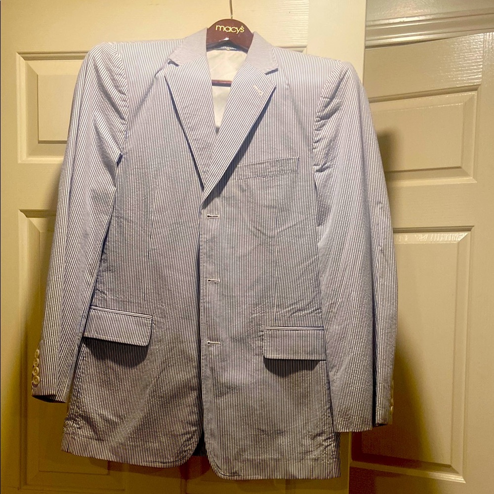 J. Crew Blue Striped Men's Blazer